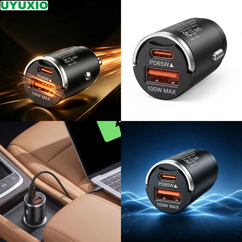 165W Flush Fit Car Charger with 65W USB C and 100W USB A Outputs for Cars Trucks SUVs and Vans Heat Resistant Zinc Alloy Body