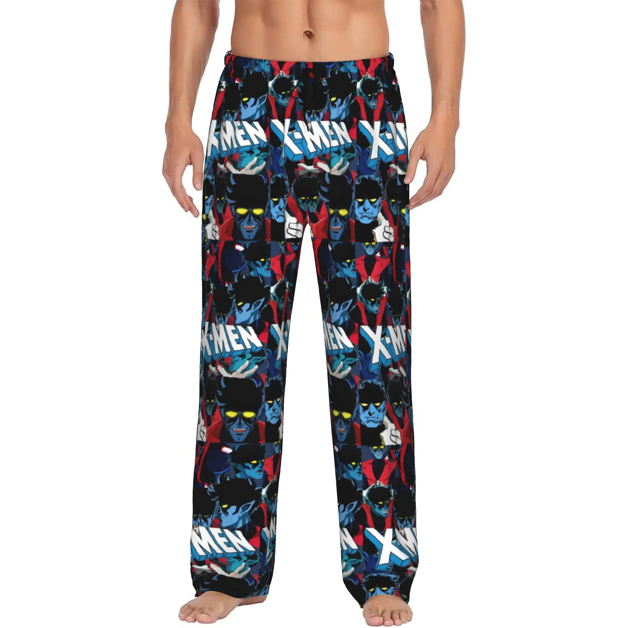 

Custom X-X-Men Anime Pajama Pants Men Sleepwear Lounge Sleep Bottoms Stretch with Pockets