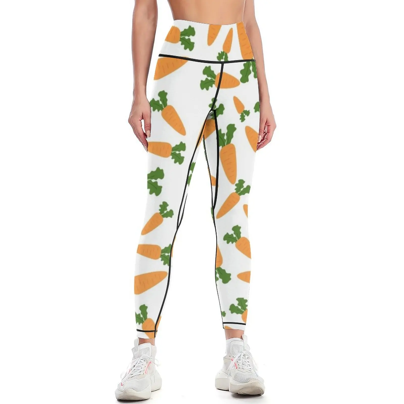 

Cute carrot pattern Leggings gym clothing legging push up flared Womens Leggings