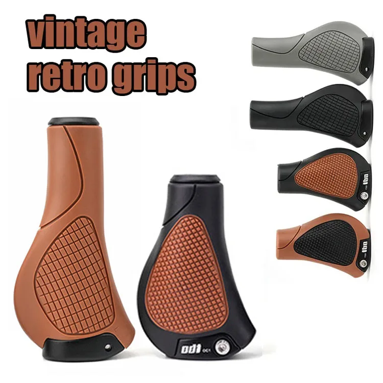 

ODI 22MM Vintage grips brown black Rubber MTB handlebar grip For Mountain bike retro Ergonomic front bicycle hand grips