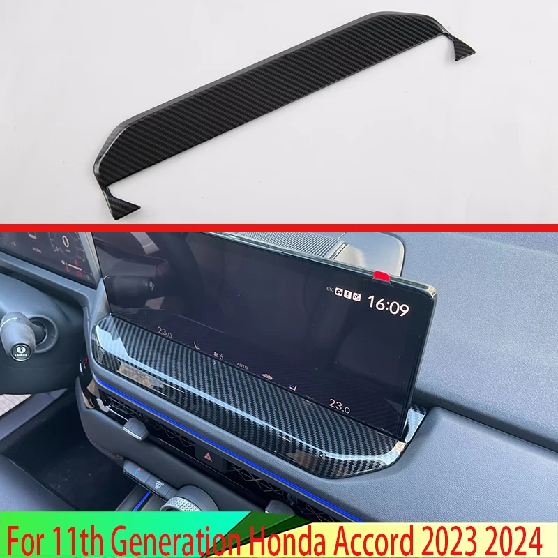 For 11th Generation Honda Accord 2023 2024 Car Accessories Carbon Fiber Style Navigation Box Car Sticker Navigation Switch Panel