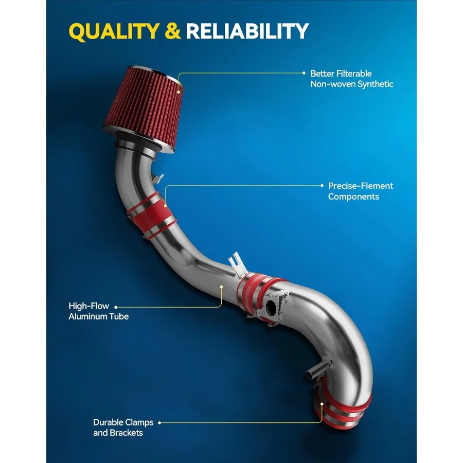 Sistem Kit Asupan Udara Dingin 3 inci Berkinerja Tinggi Dirancang untuk Kendaraan Honda Civic 2012-2015 Si dan Acura ILX 2.4L Meningkatkan Performa Mesin