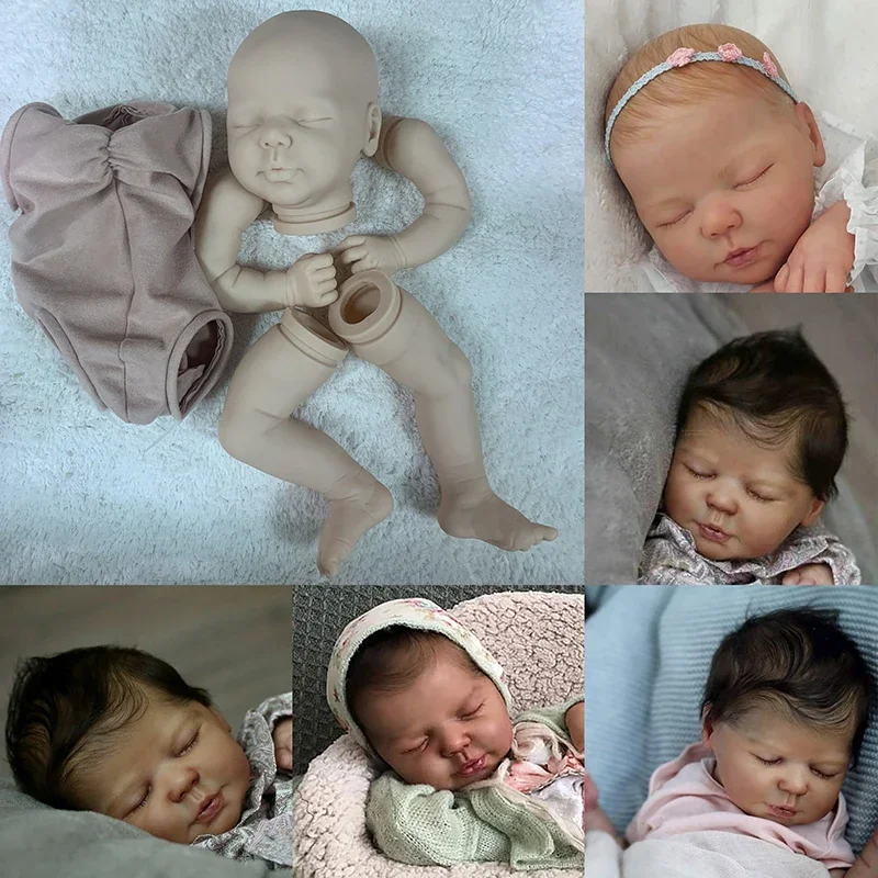 19inch Valentina By Elisa Reborn Doll Kit Sleeping Baby with Cloth Body Fresh Color Soft Touch Unfinished Doll Parts