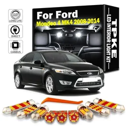 15Pcs Trunk Bulb For Ford Mondeo 4 MK4 IV 2008 2009 2010 2011 2012 2013 2014 Car Interior LED Light Kit Map Dome Sun visor Lamp