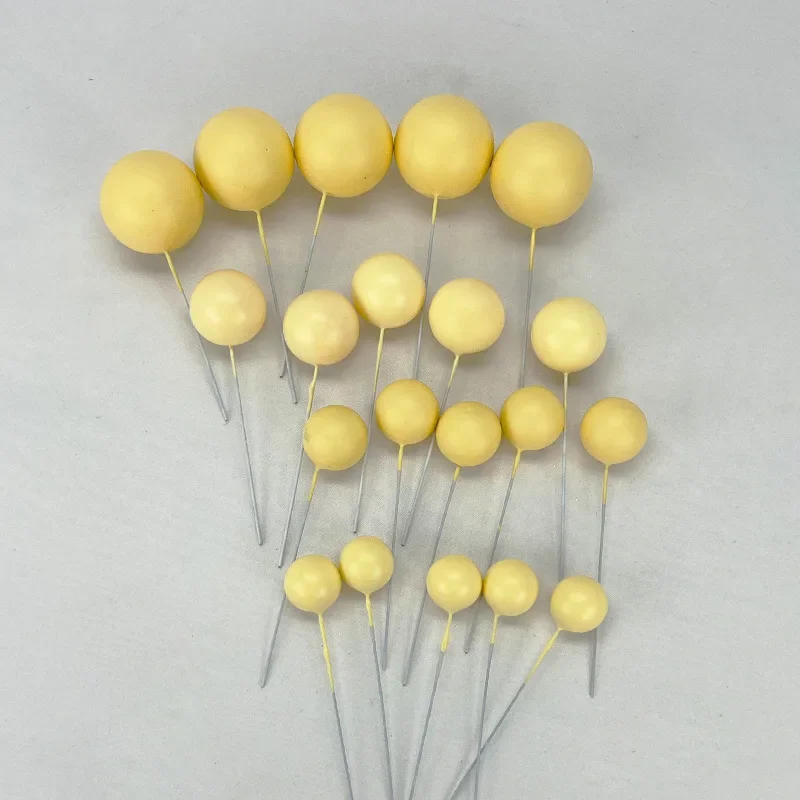 20 Stücke Kuchen Topper Gold Silber Ball Alles Gute Zum Geburtstag Kuchen Topper DIY Cupcake Flagge Hochzeit Weihnachten Ball Dekor Geburtstag Dekoration – Detail 8