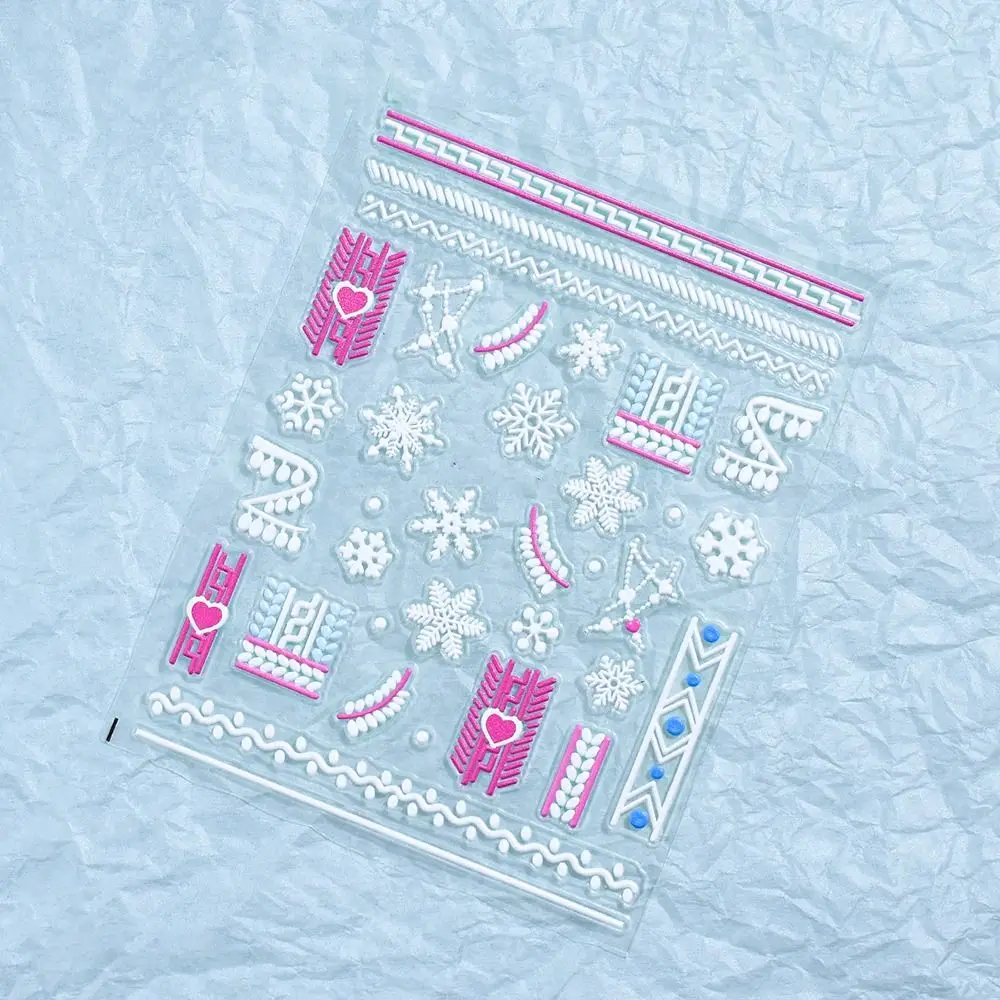 Profissional bonito natal arte do prego adesivos inverno mini manicure decalques boneco de neve relevos em relevo unhas polonês adesivo feminino