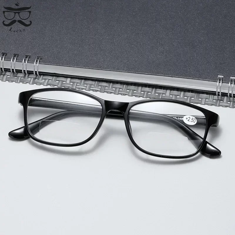 2024 New Men Women Bifocals Reading Glasses Bifocal Far Near Magnification Eyewear Presbyopic Glasses Ultralight Eyeglasses