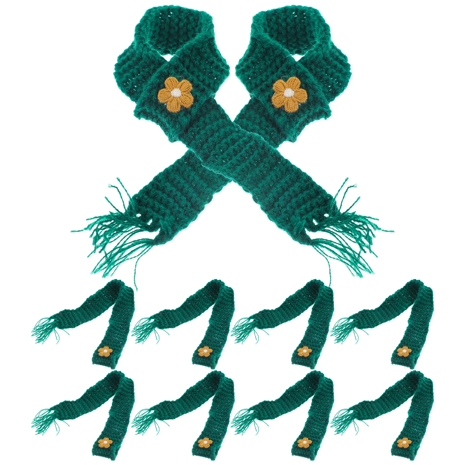 

10Pcs Adjustable Mini Scarf Knitted Cotton Charming DIY Craft Supplies Party Favor Wine Bottle Decoration Mini Scarf