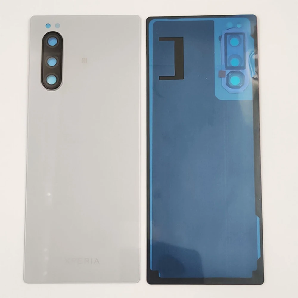 Original Glass For Sony Xperia 5 J8210 J8270 J9210 Battery Back Cover Case Rear Door Housing Case Parts With Camera Glass Lens