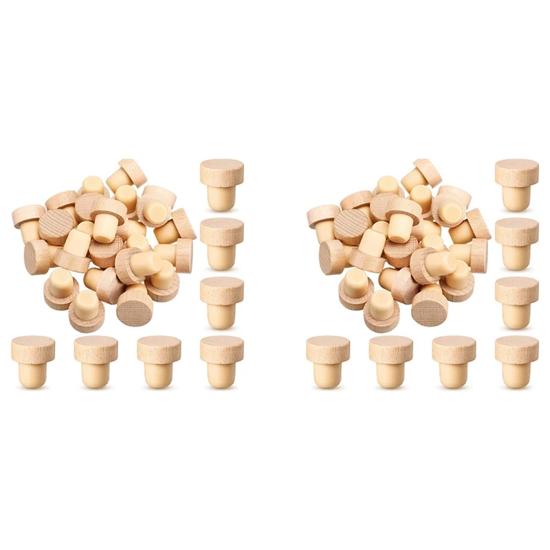 48Pc Wine Bottle Corks T Shaped Cork Plugs For Wine Cork Wine Stopper Reusable Wine Corks Wooden And Rubber Wine Stopper