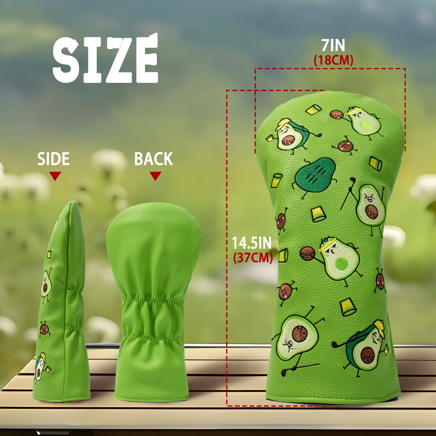 

Новый стиль, высокое качество, чехол для головы водителя гольф-клуба из искусственной кожи, кристалл, бархат No 1, деревянная крышка, креативная фруктовая вышивка