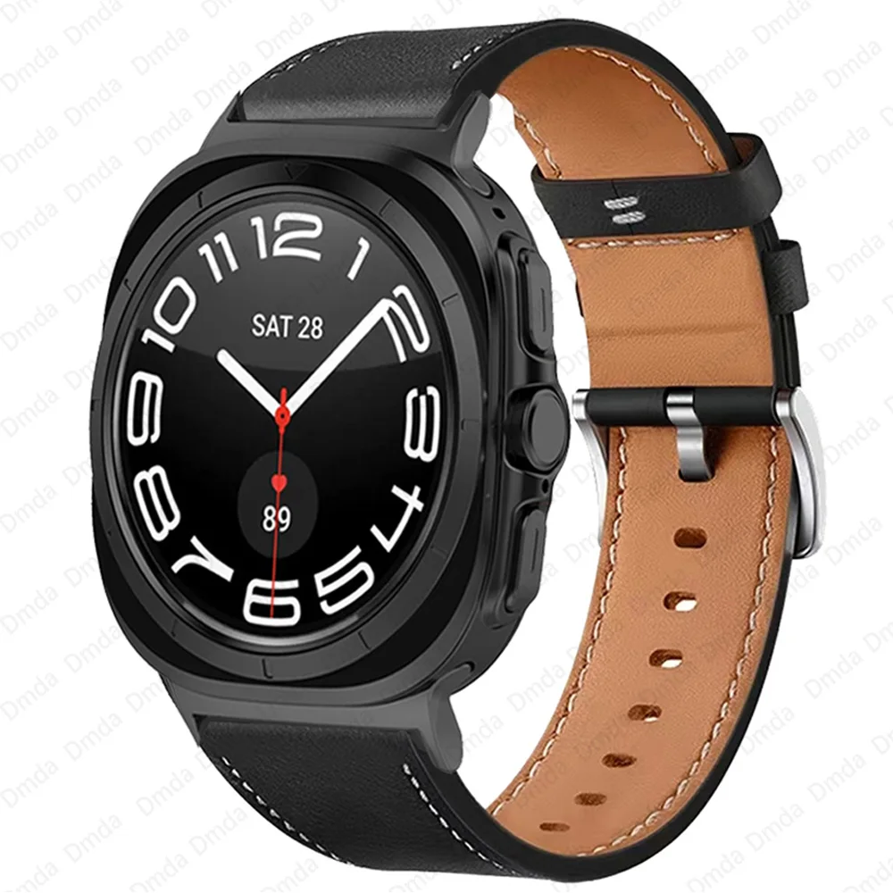 Leather Watch Strap for Samsung Galaxy Watch 7 Ultra Smartwatch Band for Galaxy Watch Ultra 47mm Bracelet Belt Correa Accessorie