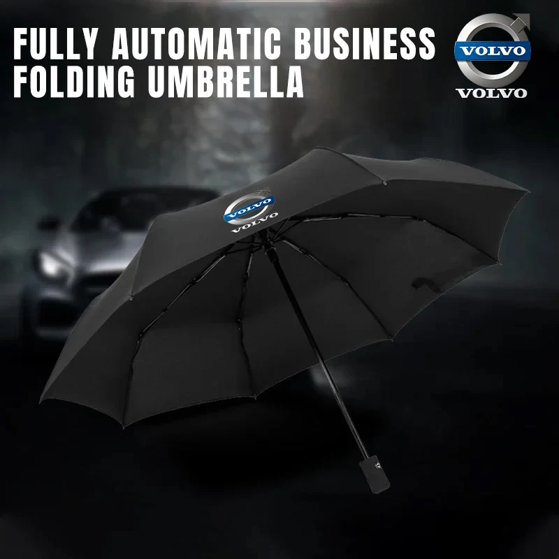 Car Styling Car Portable Folding Automatic Three Folding Umbrella Sunshade For Volvo XC90 V90 V60 XC60 V40 S80 S60 S90 C40 XC40