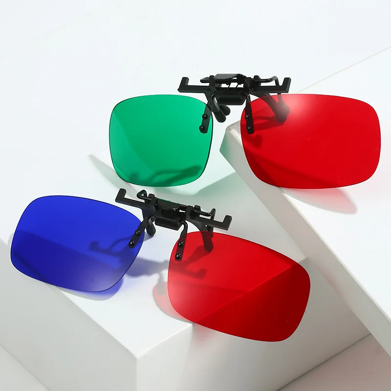 Green Clip-On Glasses Tool Blue Red Eyewear Visual Filter Glasses for Eye Training