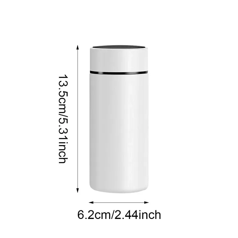 200ml mini stainless steel insulated cup with smart temperature display lid, small vacuum flask for handbag office school