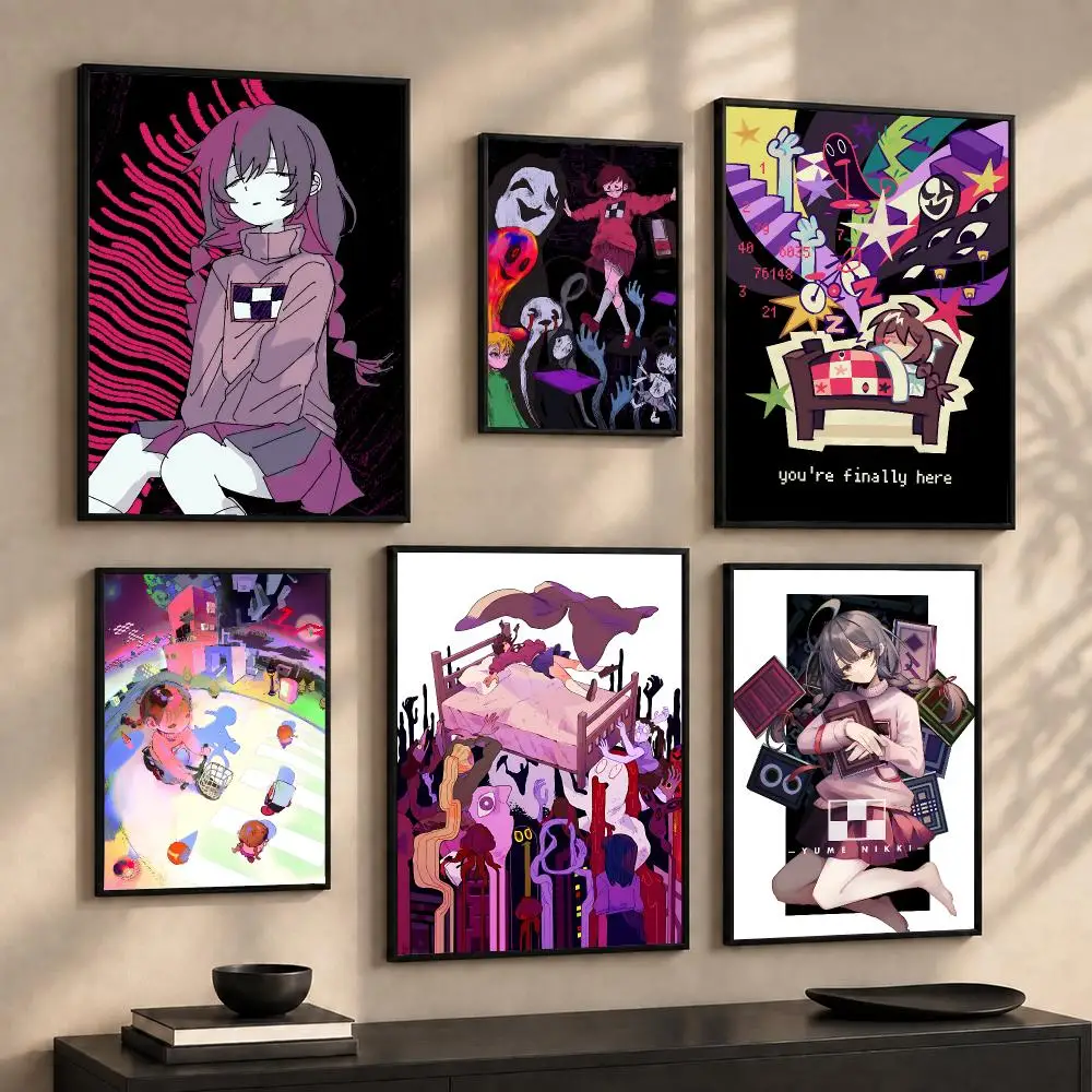 Dark Video Game Y-Yume N-Nikki Poster Wall Art Print Sticker for Bedroom Living Room Dorm Office Modern Home Decor Gift
