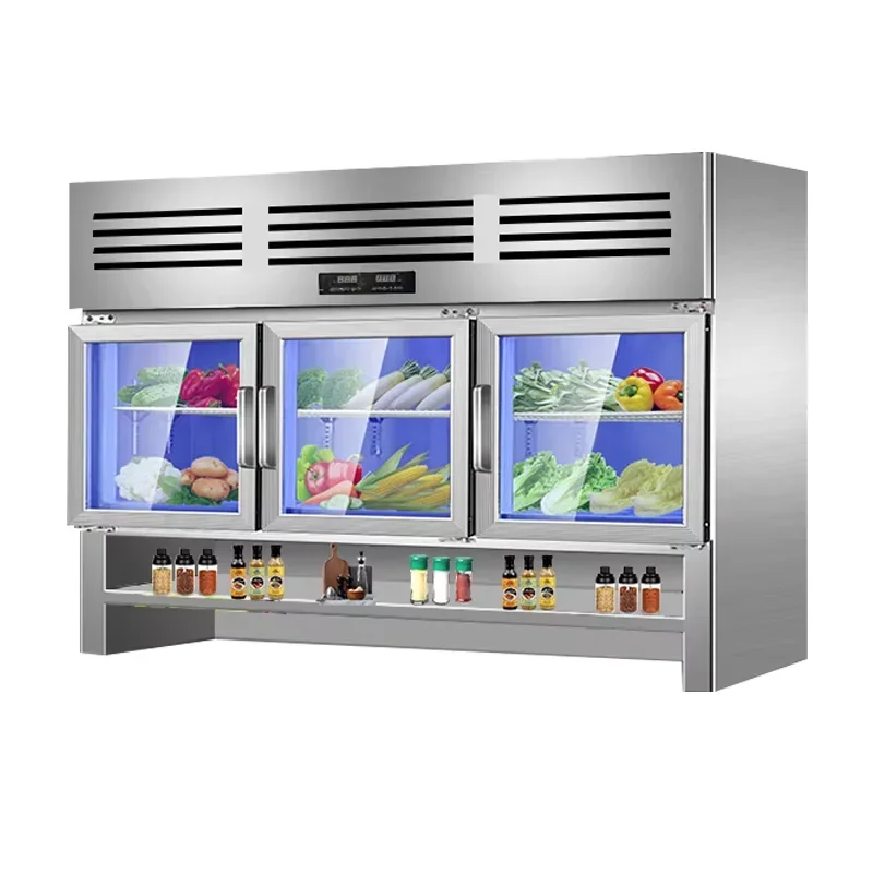 

Commercial Wall-Mounted Double-Temperature Display Refrigerator Stainless Steel Cabinet for Efficient Chilling