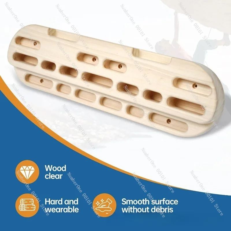 Wooden Portable Hangboard Finger Strength Training Board Pull Up Grip Trainer Rock Climbing Hanging Board Long Design Doorway