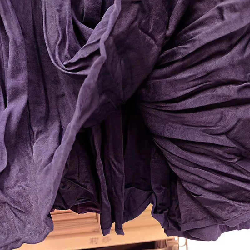 Jesienno-zimowa spódnica damska z wysokim stanem, plisowana, długa, w stylu vintage, modna, jednokolorowa, o kroju litery A, luźna, codzienna, streetwearowa, kolekcja 2025.