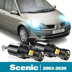 2pcs LED Dual Mode Turn Signal+Daytime Running Light DRL For Renault Scenic 2 3 4 Accessories 2003-2020 2008 2009 2010 2015 2016