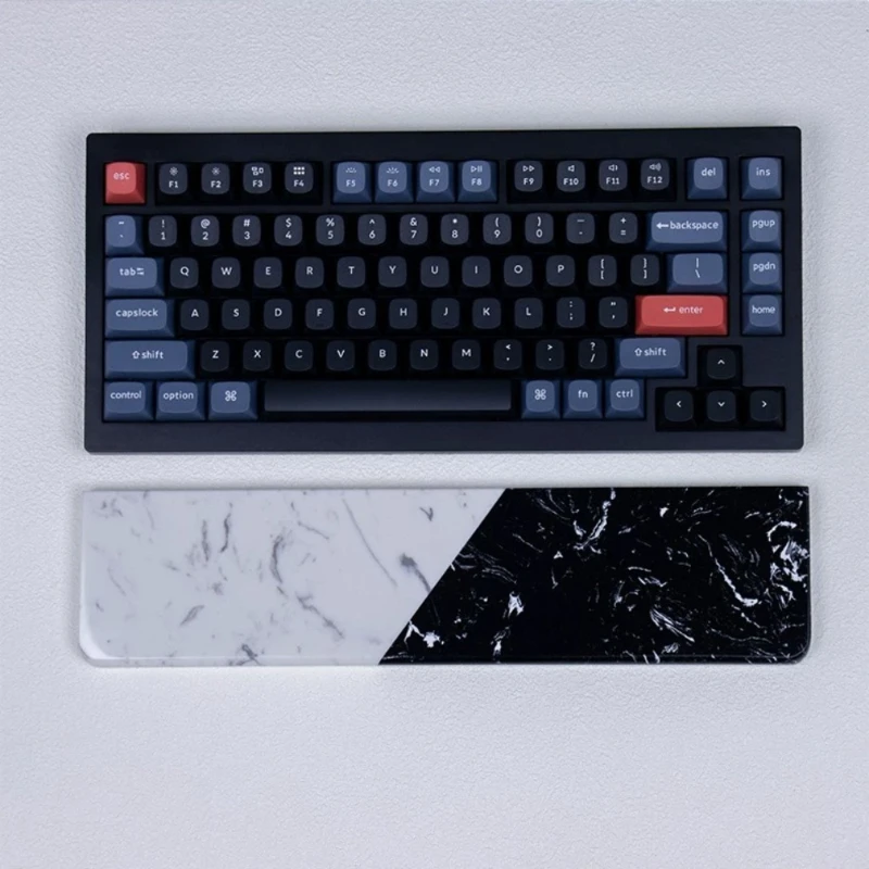 Black White Plam Rest Costom Quartz Stone Keyboard Hand Support for Mechanical Keyboard 68/75% Wrist Rest Game Accessories Gift