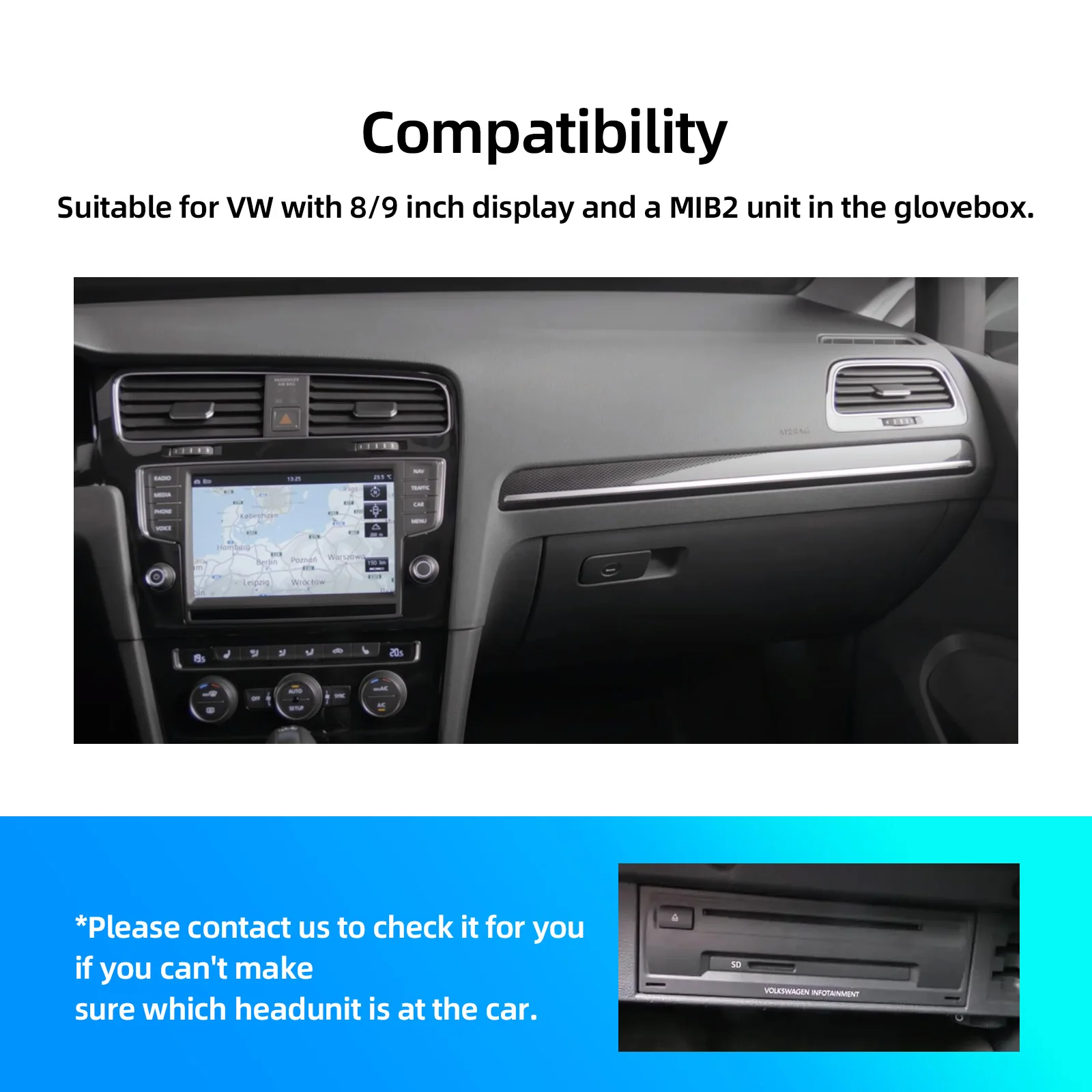 Wireless Carplay Android Auto for Volkswagen GTI Golf7 Tiguan Passat B8 Teramont Polo MIBI System Support Camera Multimedia