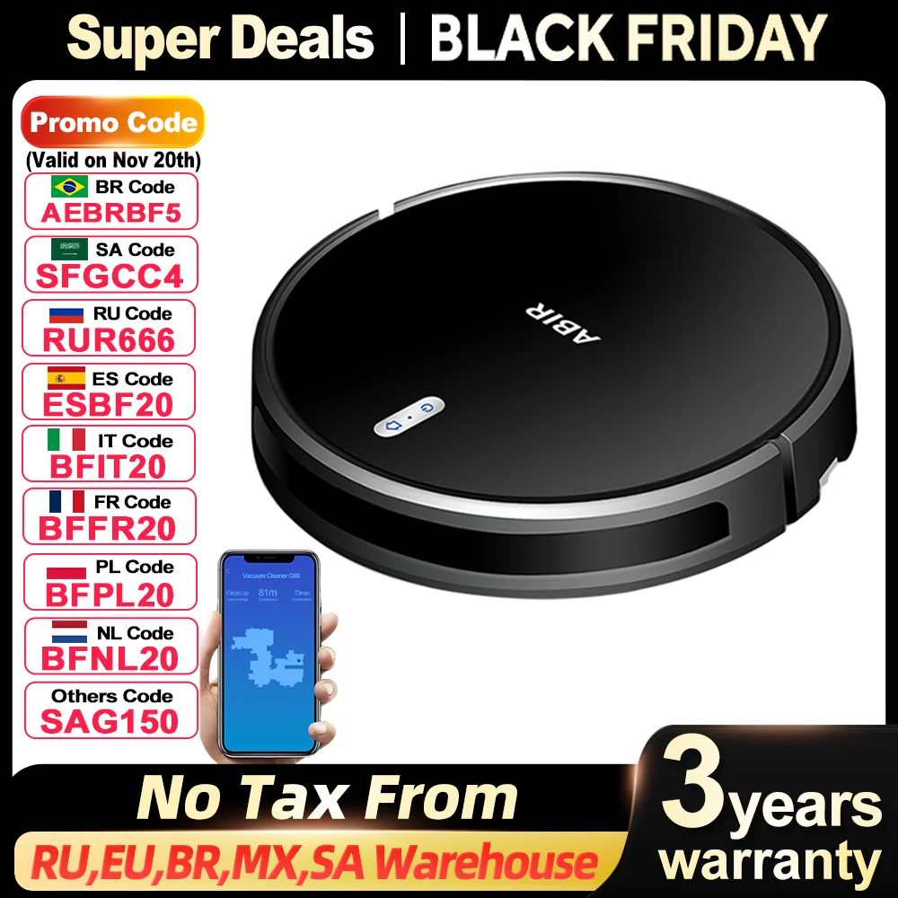 (Промокод: SAG150)Робот-швабра ABIR G20S,Навигация по карте AI,умная перегородка,с памятью,WiFi приложение и голосовое управление,всасывание 6000Па,влажнаяуборка,дезинфекция,работает с Alexa и Google Assistant