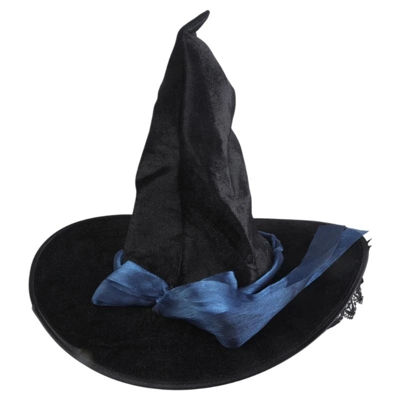

Witch Pointed Hat Halloween Hat Bandage Butterfly Wizard Hat Comfortable Wear for Role Playing Enthusiasts