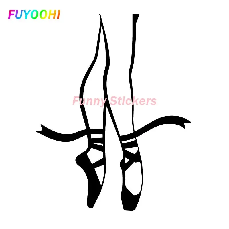 FUYOOHI Play Stickers Ballet Pointes Ballerina Dance Pose Legs Car Bumper Trunk Decoration Stickers Creative Vinyl PVC Decals