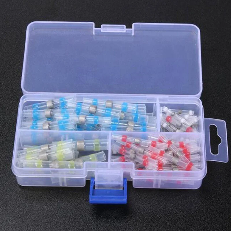 100pcs box waterproof solder ring heat shrinkable intermediate terminal solder sleeve terminal