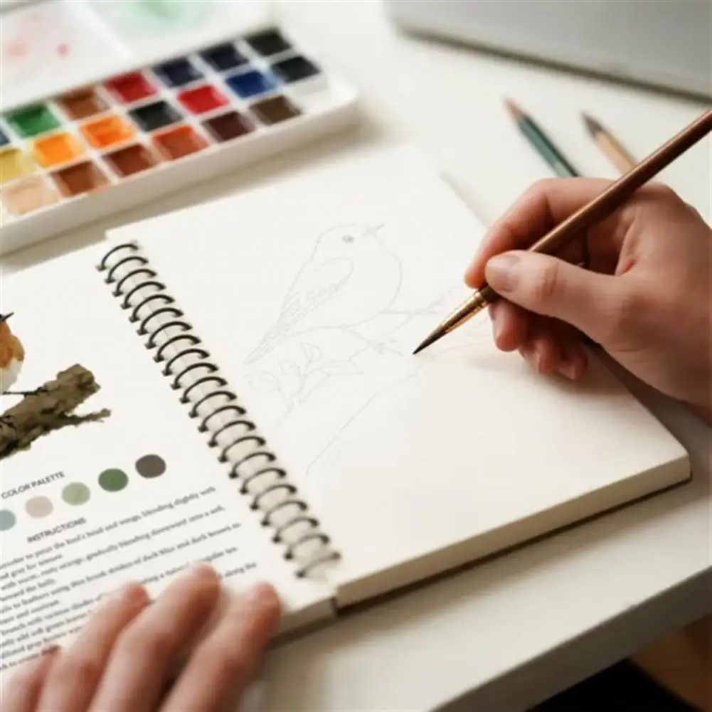 수채화 워크북 초보자 친화적인 색칠하기 책 미술 공예 그림 용품 어린이를위한 수채화 책 성인 그림 선물