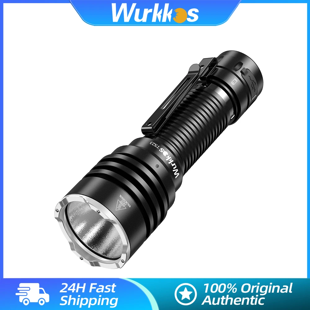 wurkkos lanterna tatica recarregavel ipx8 impermeavel dois modos de grupo interruptor cauda 5000lm xhp703 hi led torch ts23 21700 edc 01