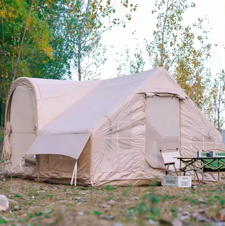 One-stop Customization Pink House Waterproof Tent With Two Rooms Inflatable Air 10 Person Family Single Camping Tent Outdoor