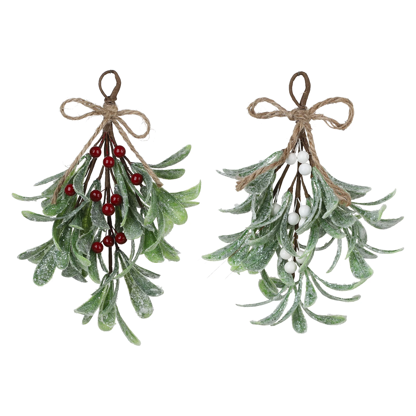 Artificial Hanging Christmas Mistletoe Holiday Home Decor Plastic + Foam + Iron Wire 23cm Sturdy Decorative Ornament Bouquet