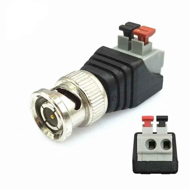 BNC laki-laki ke konektor terminal ekstrusi Q9 50ohm konektor video pengawasan adaptor terminal tipe Tekan