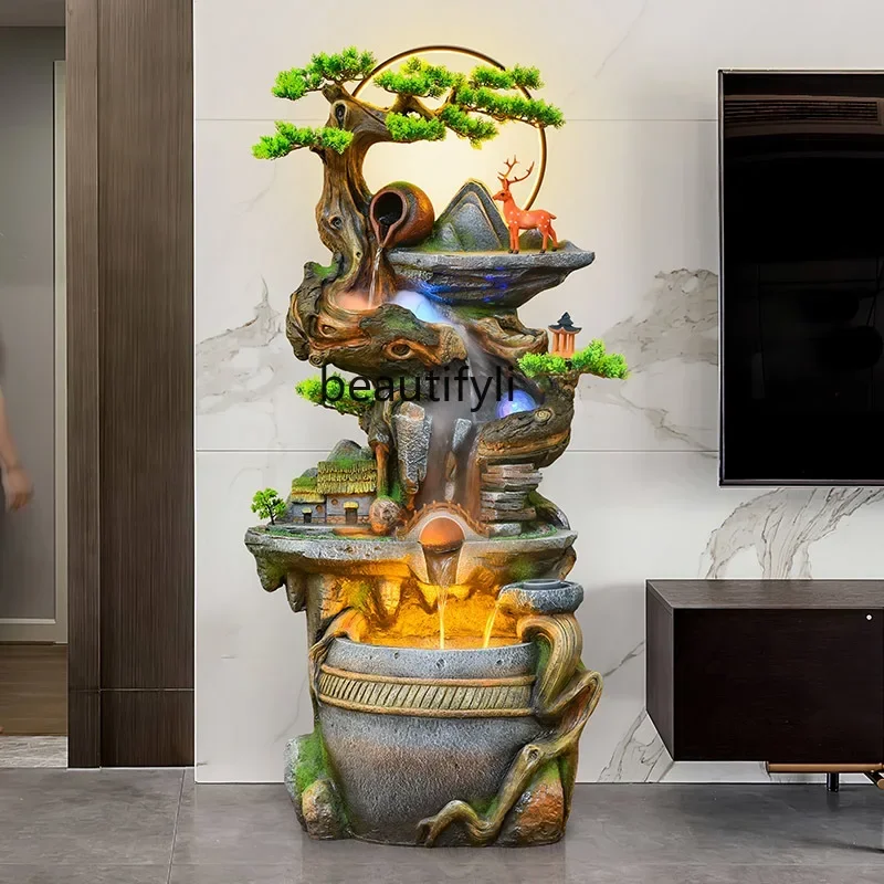 

s1001 Living room flowing water ornaments office alpine waterscape modern Chinese style floor-standing rockery circulating fount