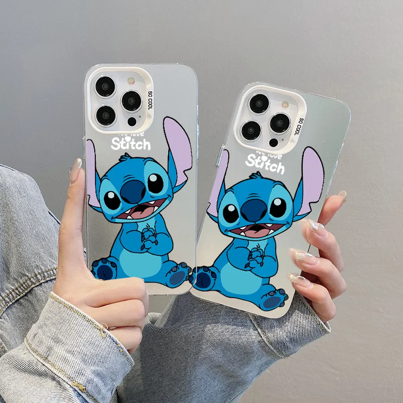 Cute Stitch Angel Cartoon Case For Samsung Galaxy S23 S22 S24 Ultra S21 Plus S20 FE Note 20 Ultra S10 Plus PC Phone Case Cover