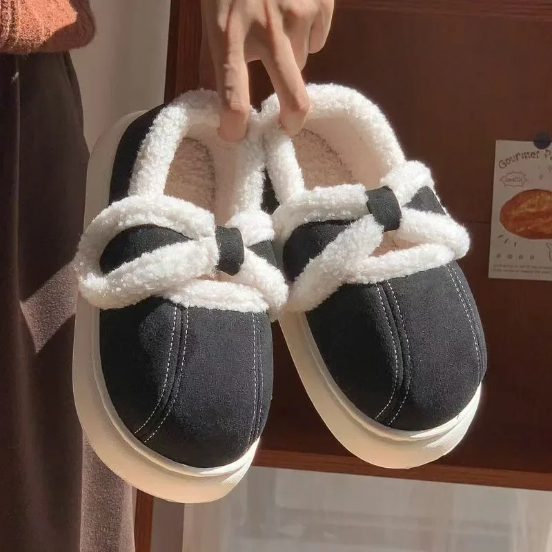 Chaussures d'hiver chaudes en coton de dessin animé pour femmes, chaussures de maison en fourrure coordonnantes, pantoufles en peluche à l'offre elles optiques pour chambre à coucher intérieure, extérieur