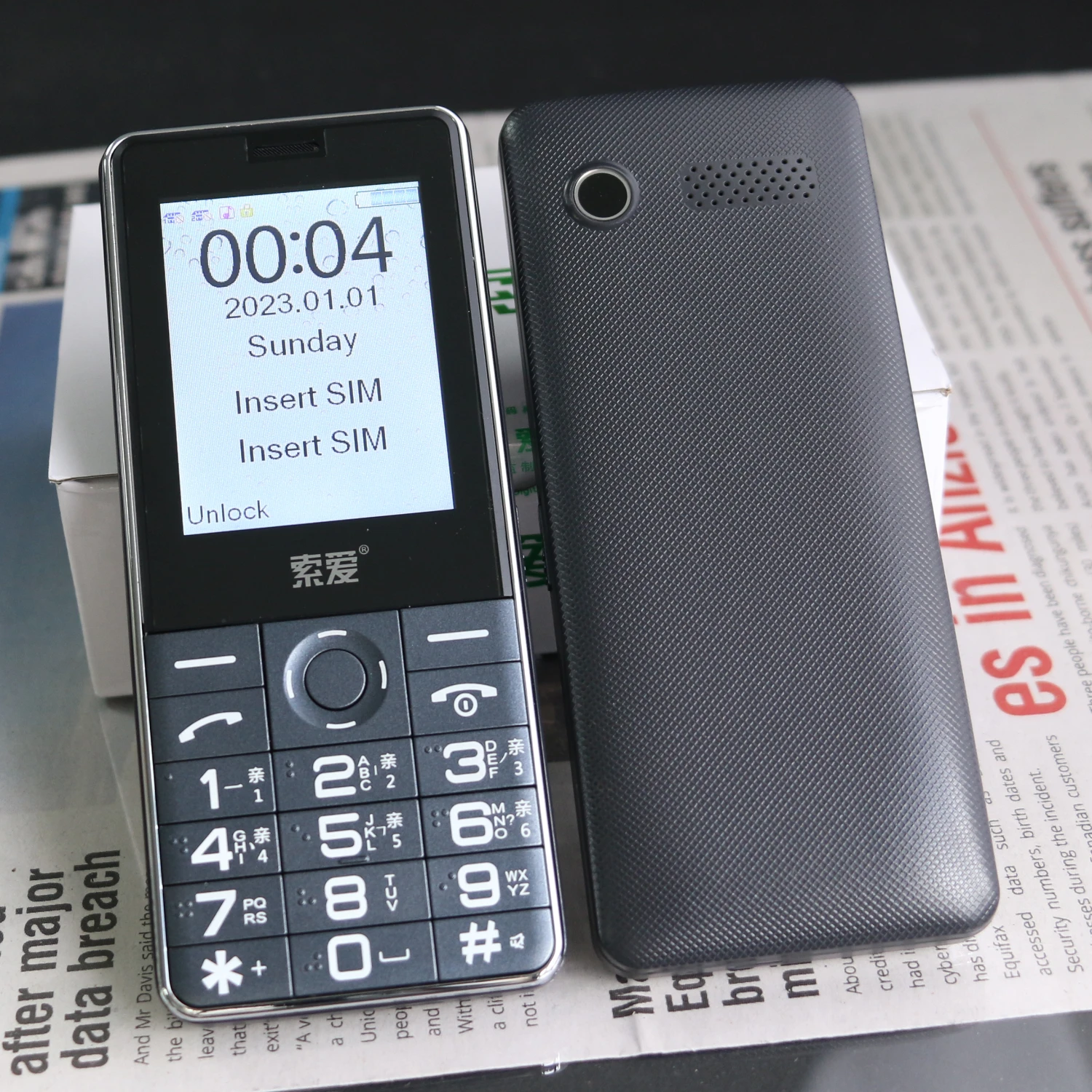 Ultra Slim Mini Size Mobile Phone For Elderly Low Price SOS Speed Dial Large Push Button Blacklist Blind-Friendly Senior Phone