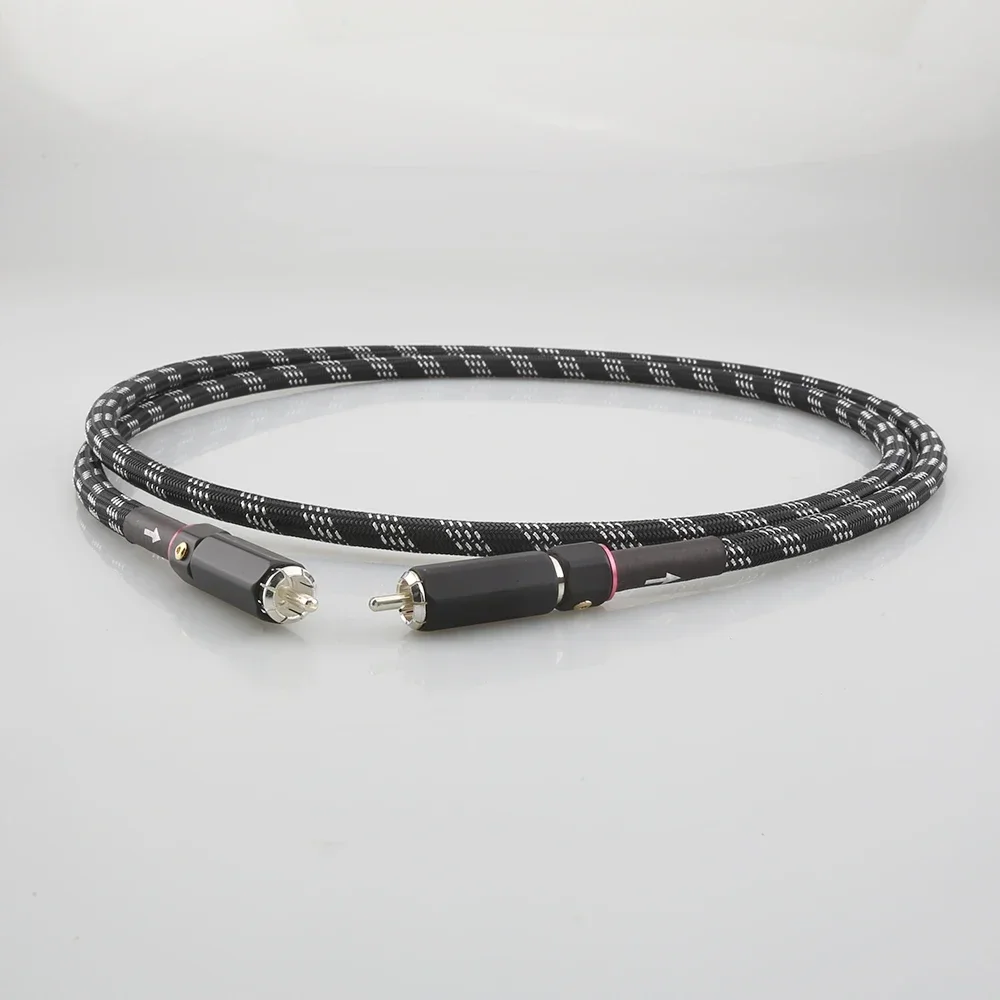 1PCS Silver Plated copper Professional HD digital coaxial Cable 75Ohms RCA to RCA Audio cable For DAC TV