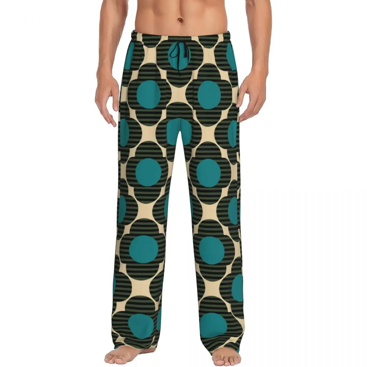 

Custom Print Men Orla Kiely Flower Stem Pajama Pants Scandinavian Floral Sleepwear Sleep Lounge Bottoms with Pockets