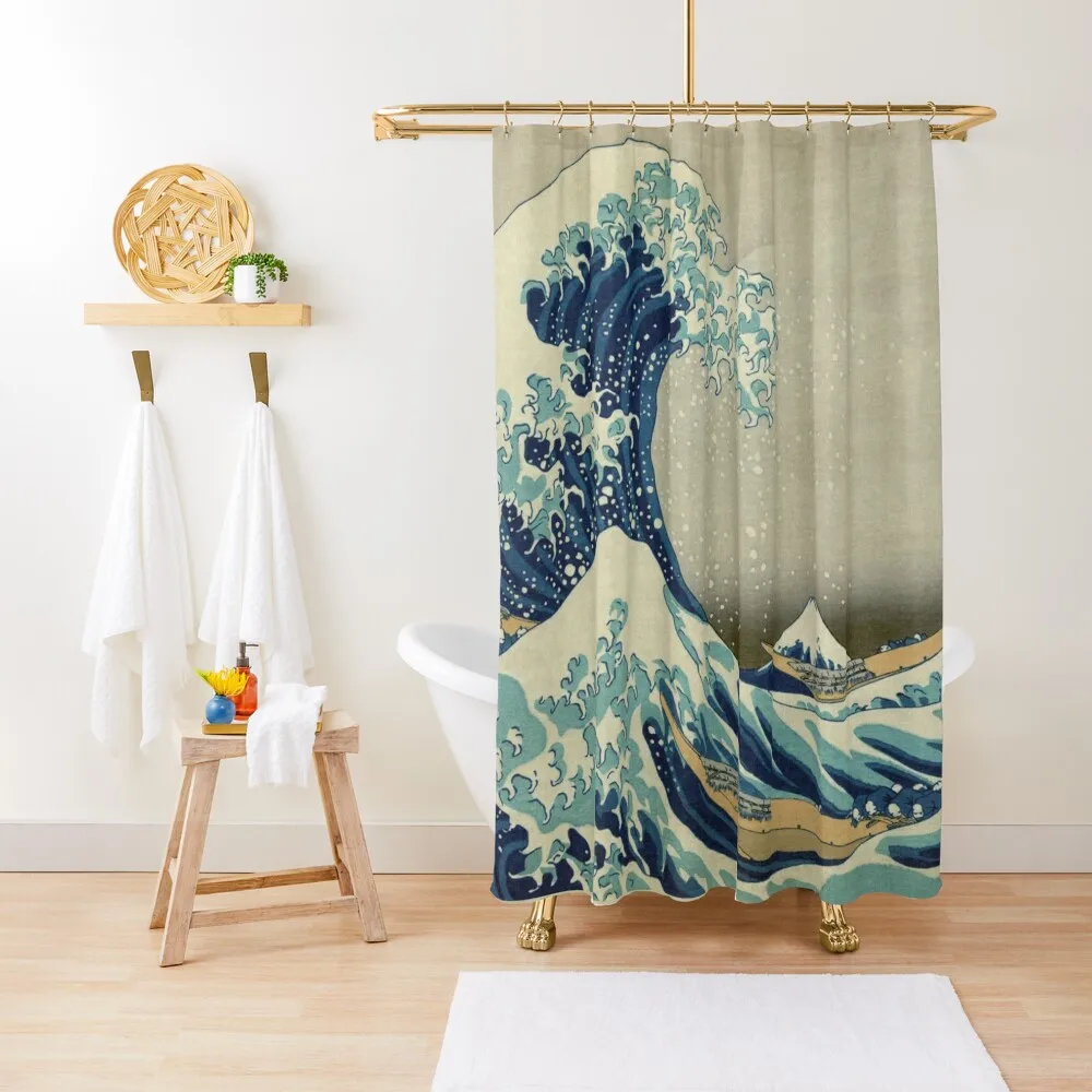 

Great Wave T-Shirt - Hokusai Duvet Surfing Kanagawa Mount Fuji Sticker Shower Curtain Waterproof Shower Curtain