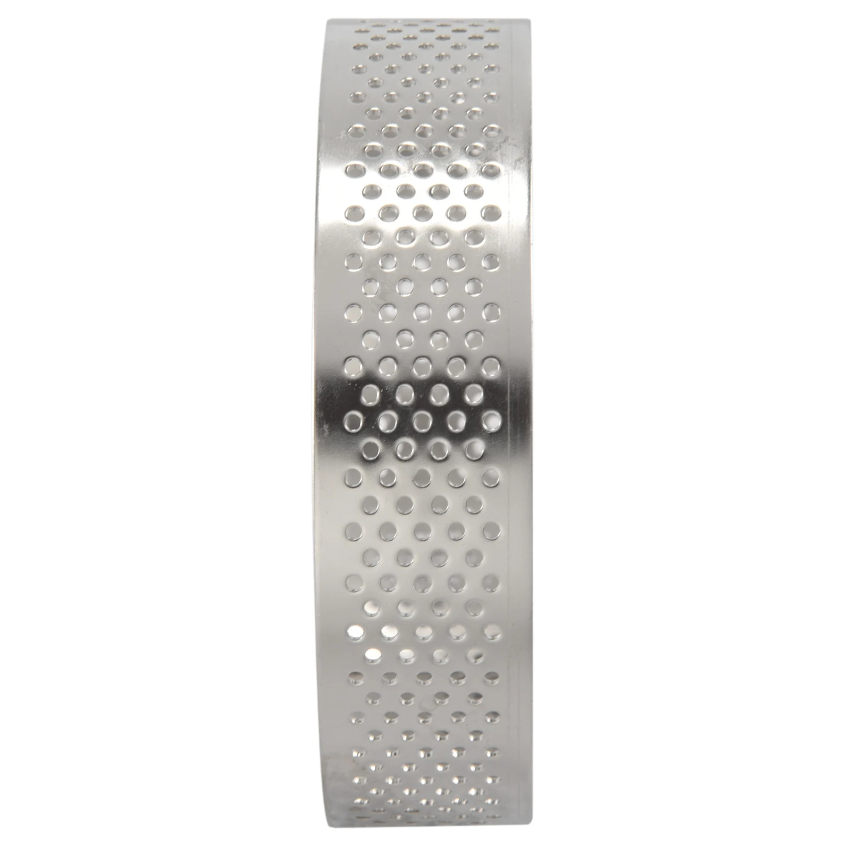 AC88-5 Pcs Circular Porous Tart Ring Bottom Tower Pie Cake Mould Baking Tools Heat-Resistant Perforated Cake Mousse Ring, 8Cm