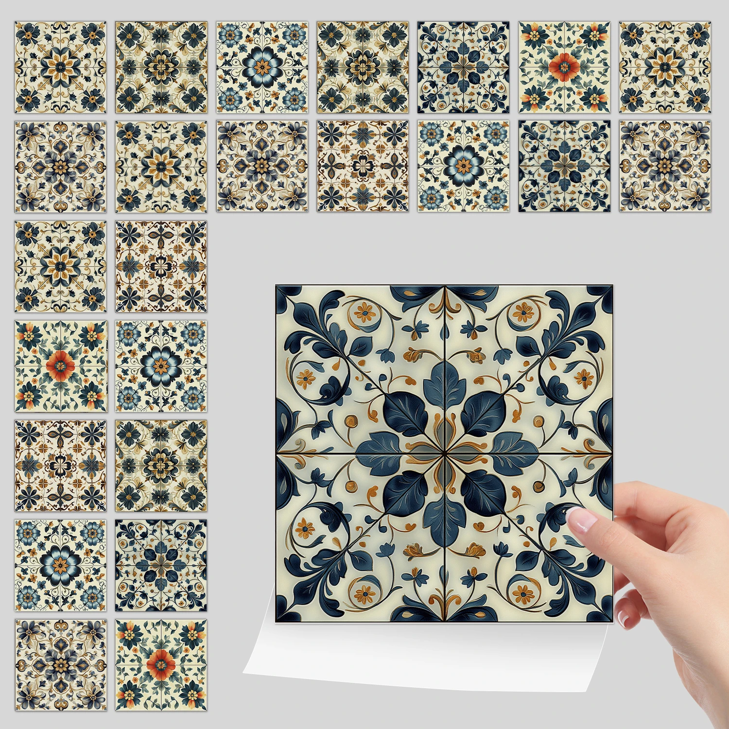 

Self-Adhesive Wall Stickers 24Pcs Set, Waterproof PVC Tile Decals for Kitchen Bathroom, Easy Peel & Stick Home Decor