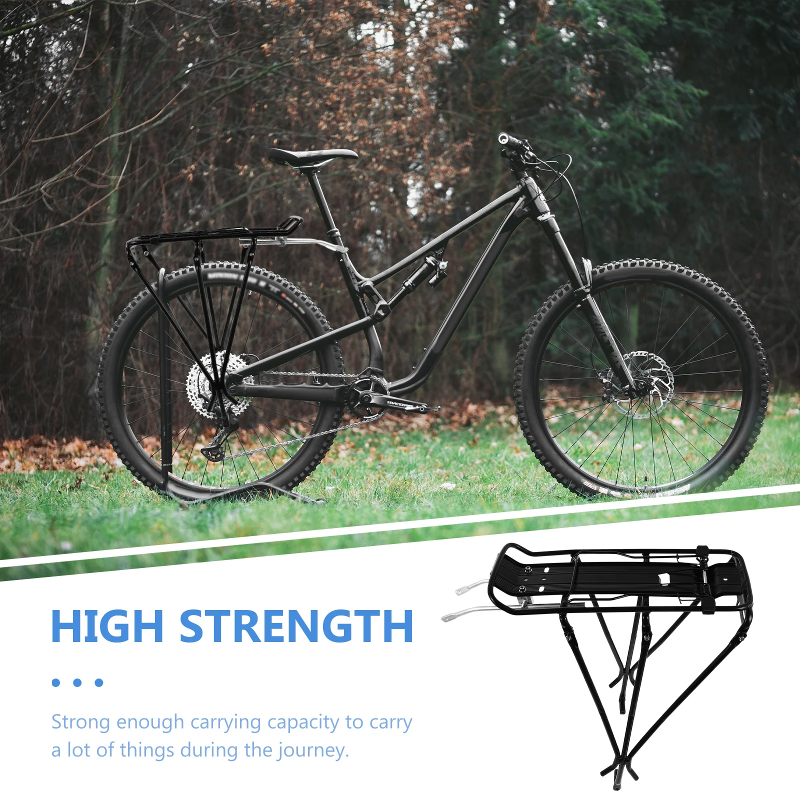 

1Pcs Bike Rear Cargo Rack Alloy Luggage Rack Black High Strength Lightweight Flexible Carrier Suitable for Mountain Road Bikes