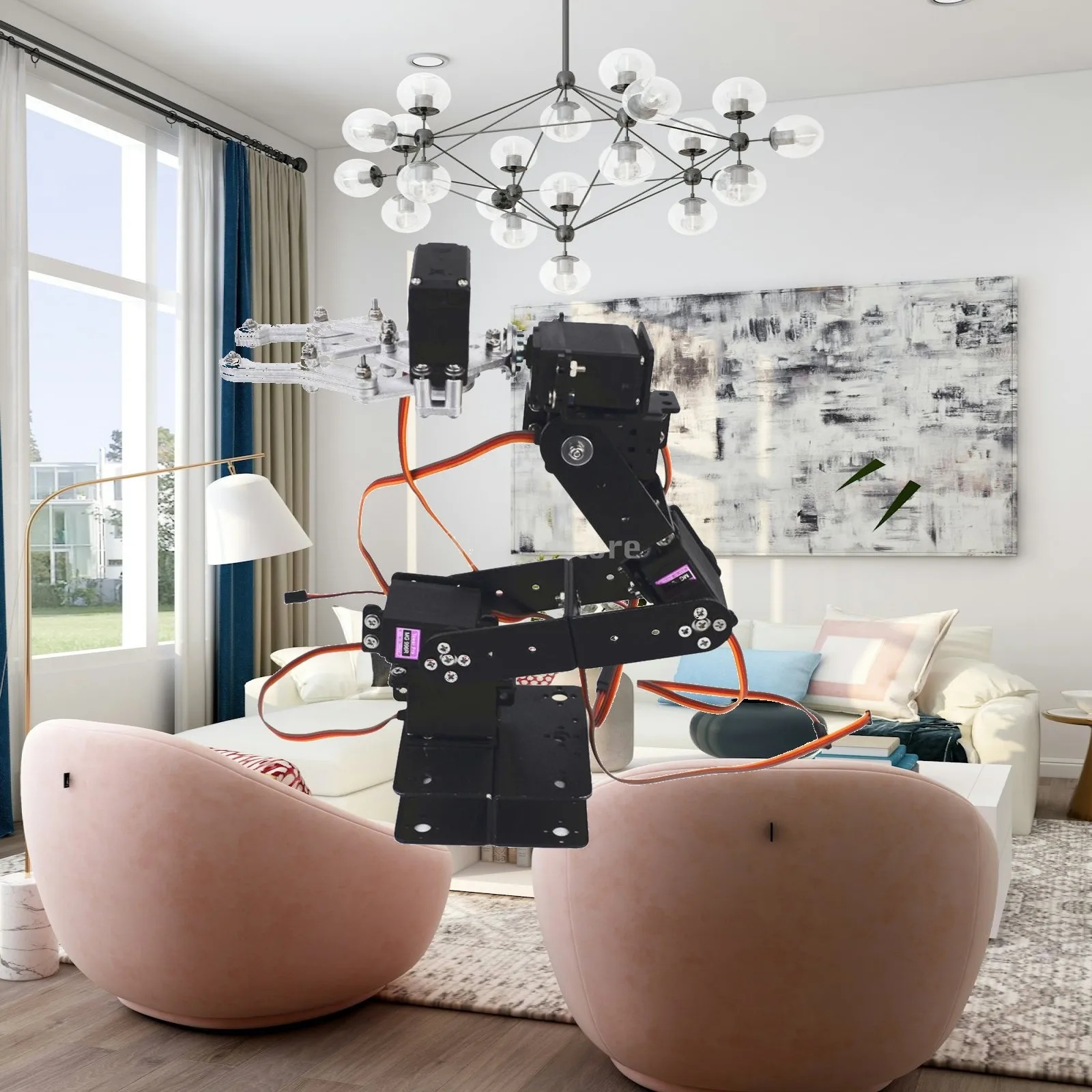 diy-assembled-robot-arm-6-dof-plastic-metal-robotic-hand-toy-for-robotics-classroom-learning