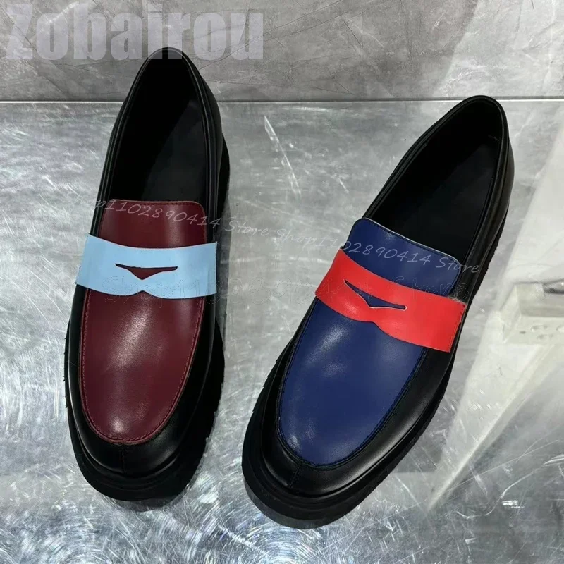 Mocassini di design da cucito alti asimmetrici di colore misto Moda Slip On Scarpe da uomo Scarpe casual da uomo per banchetti di feste fatte a mano di lusso