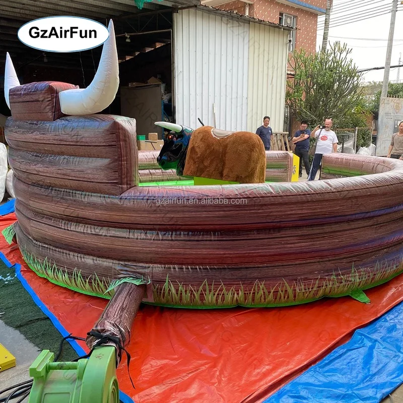 Factory Custom Commercial Mechanical Bull Inflatable Eco-Friendly Blower Bull Fighting Machine Set Competitive Game for 14 Years image 5
