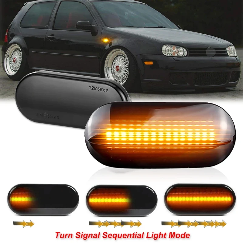 

For VW Golf 3 4 MK3 MK4 Audi A3 S3 8P A4 RS4 S4 B6 B7Dynamic Turn Signal Light LED Side Marker Fender Sequential Indicator Lamp