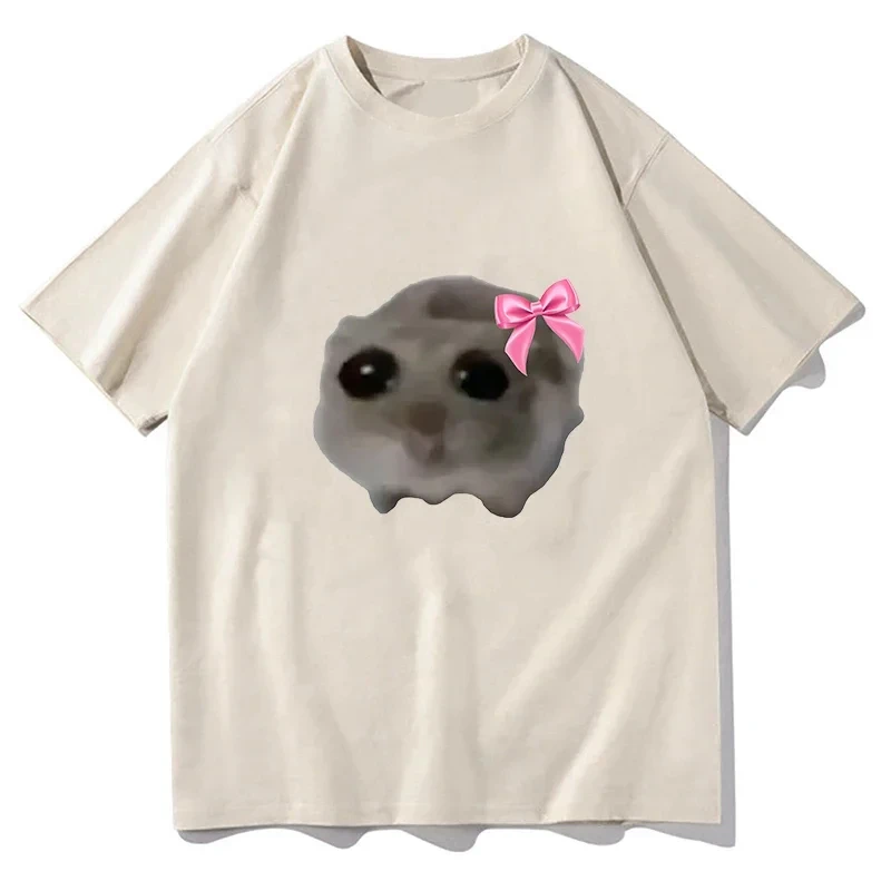 Sad Hamster T-Shirt Men O Neck Pure Cotton T Shirt Pure Cotton Unisex Fashion Short Sleeve Tees Clothes harajuku Streetwear Tops